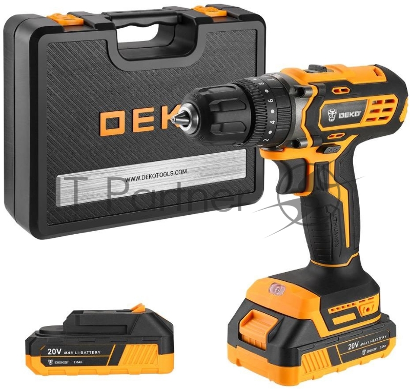 Дрель-шуруповерт Deko DKCD20 Impact SET аккум. патрон:быстрозажимной (кейс в комплекте) (063-4415)