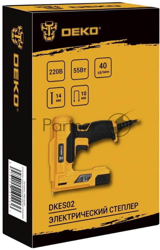 Степлер электрический Deko DKES02 скобы тип 53: 6-10 мм гвозди тип 47: 14мм