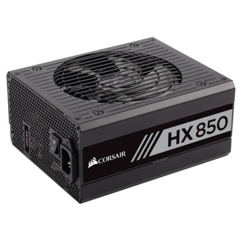 Блок питания 850Вт Corsair HX850 CP-9020138-EU ATX12V V2.4 (20/24+4/8+6/8pin, вентилятор d135мм) + кабель питания EURO (1.5м)
