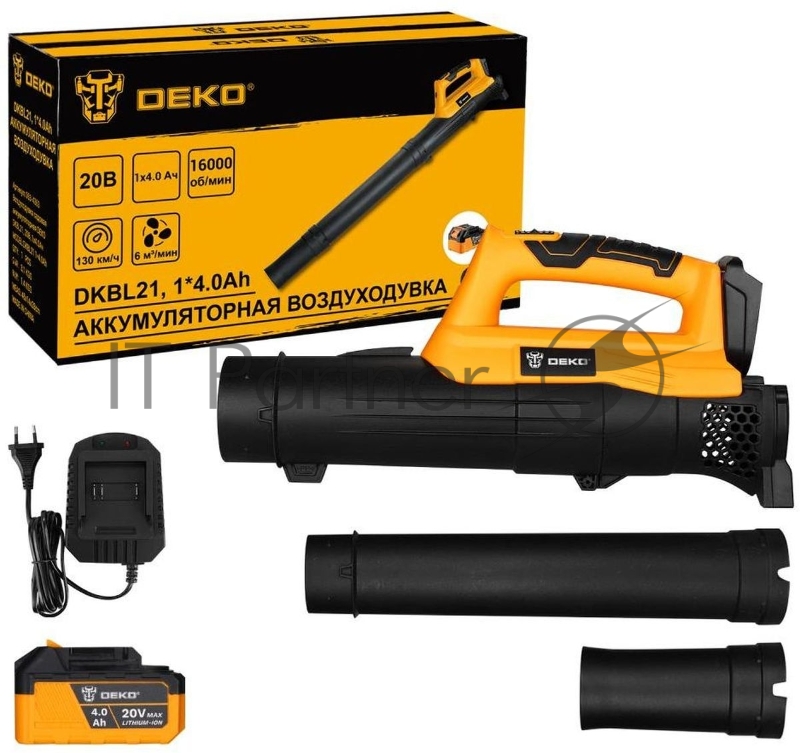 Воздуходувка Deko DKBL21 пит.:от аккум. желтый/черный