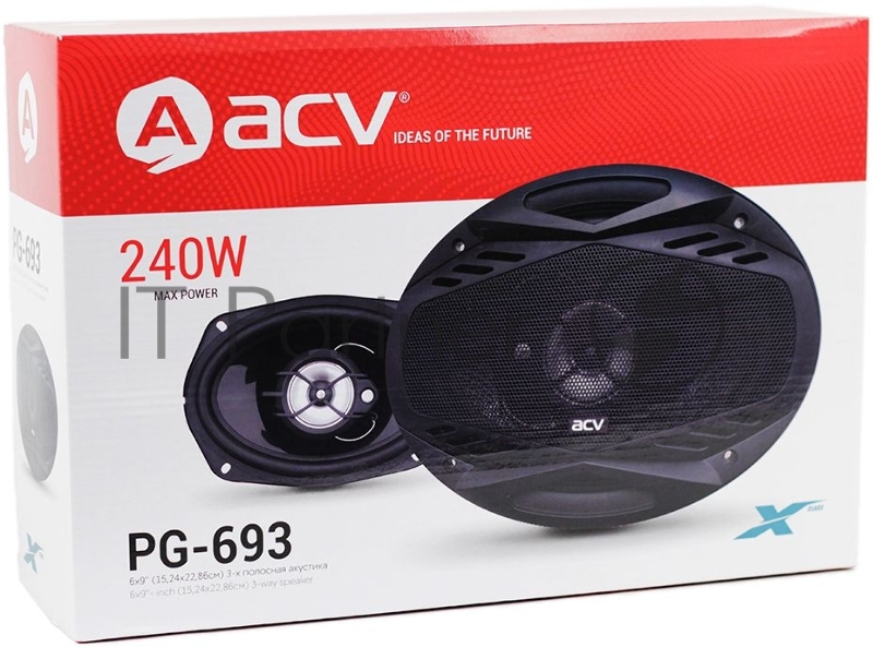Колонки автомобильные ACV PG-693S 240Вт 88дБ 4Ом 15x23см (6x9дюйм) (ком.:2кол.) коаксиальные трехполосные