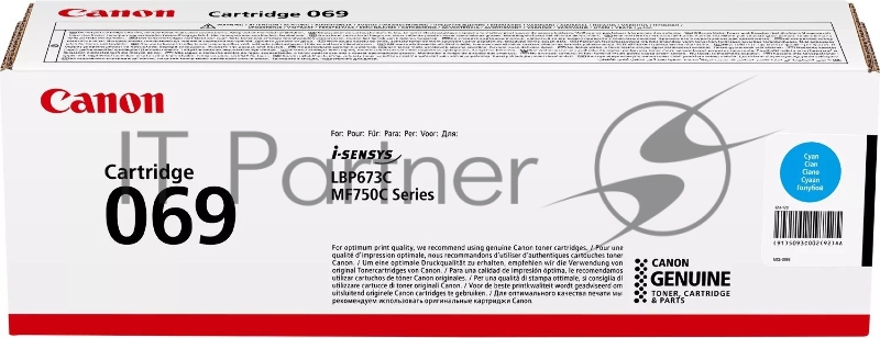 Картридж лазерный Canon 069C 5093C002 голубой (1900стр.) для Canon MF752Cdw/754Cdw, LBP673Cdw