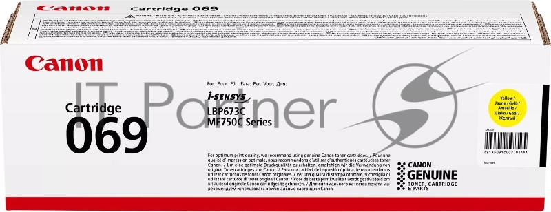 Картридж лазерный Canon 069Y 5091C002 желтый (2000стр.) для Canon MF752Cdw/754Cdw, LBP673Cdw