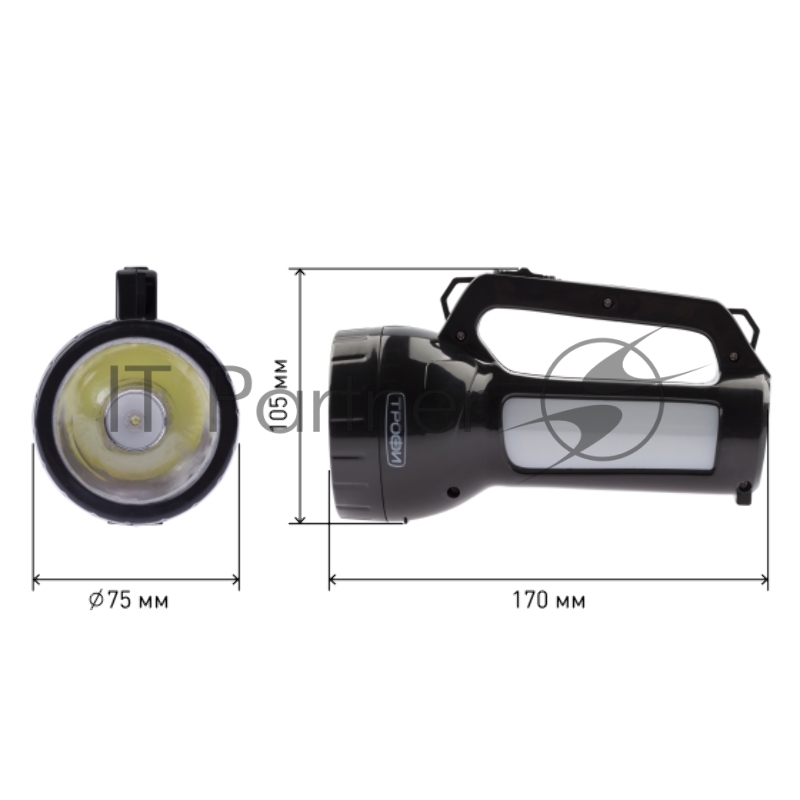 Фонарик кемпинговый походный ударопрочный водонепроницаемый 2 режима, 12 LED PA-504 Трофи