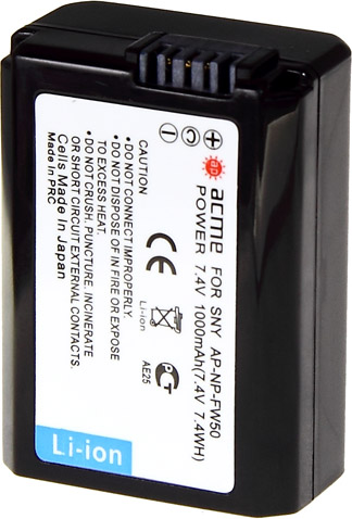 Аккумулятор для зеркальных камер AcmePower AP-NP-FW50 для: Sony Alpha NEX-3, Sony Alpha NEX-5, Sony