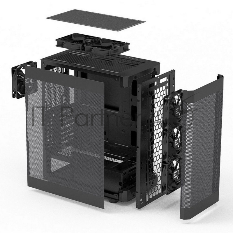 Корпус MidiTower Zalman I4 black (ATX, MESH, 2x3.5, 2x2.5, 1xUSB2.0, 2xUSB3.0, 6x120mm) (Zalman I4)