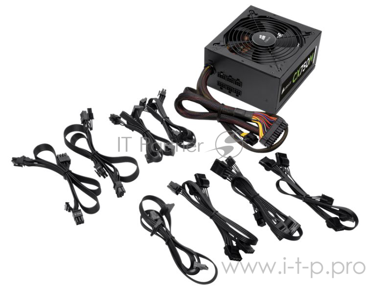 Блок питания 750Вт Corsair CX750M CP-9020061-EU ATX12V V2.3 (20/24+4/8+6/8pin, вентилятор d140мм) + кабель питания EURO (1.5м)