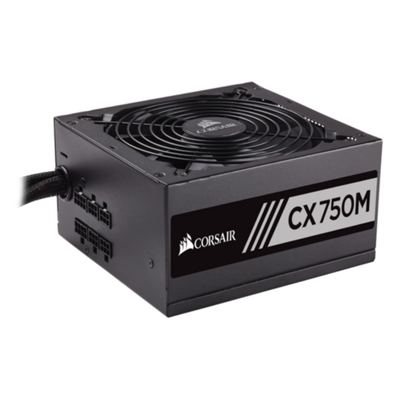 Блок питания 750Вт Corsair CX750M CP-9020061-EU ATX12V V2.3 (20/24+4/8+6/8pin, вентилятор d140мм) + кабель питания EURO (1.5м)