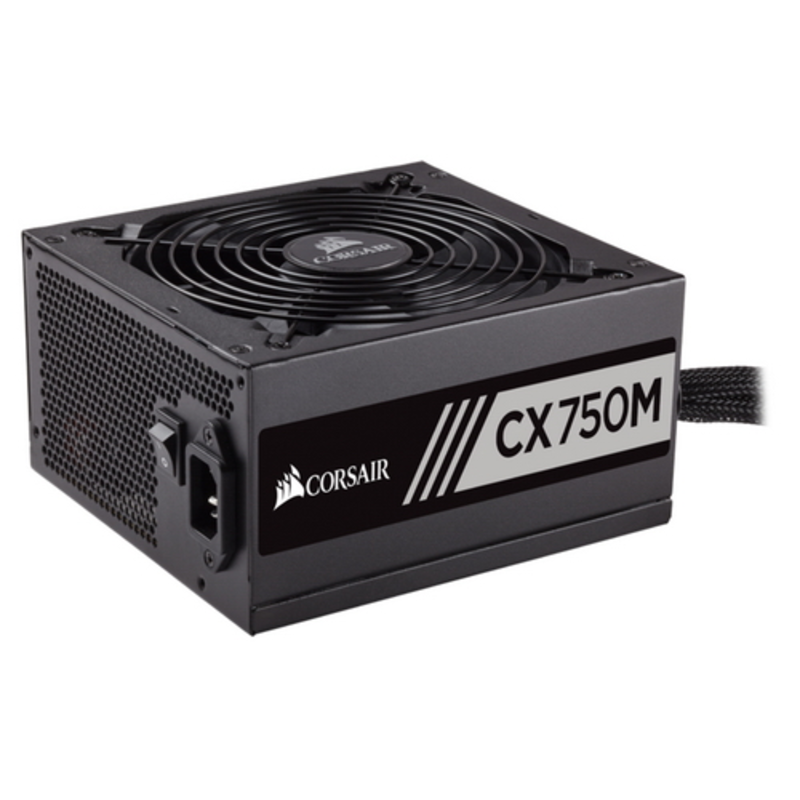 Блок питания 750Вт Corsair CX750M CP-9020061-EU ATX12V V2.3 (20/24+4/8+6/8pin, вентилятор d140мм) + кабель питания EURO (1.5м)