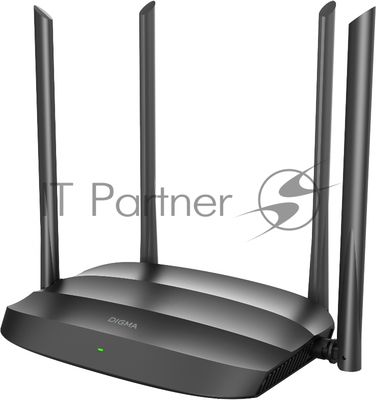 Роутер беспроводной Digma DWR-AC1201 AC1200 10/100BASE-TX черный (упак.:1шт)