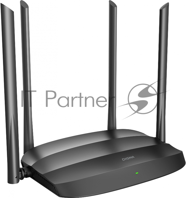 Роутер беспроводной Digma DWR-AC1201 AC1200 10/100BASE-TX черный (упак.:1шт)