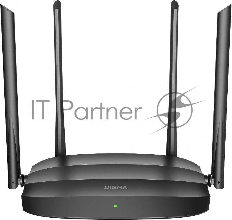 Роутер беспроводной Digma DWR-AC1201 AC1200 10/100BASE-TX черный (упак.:1шт)