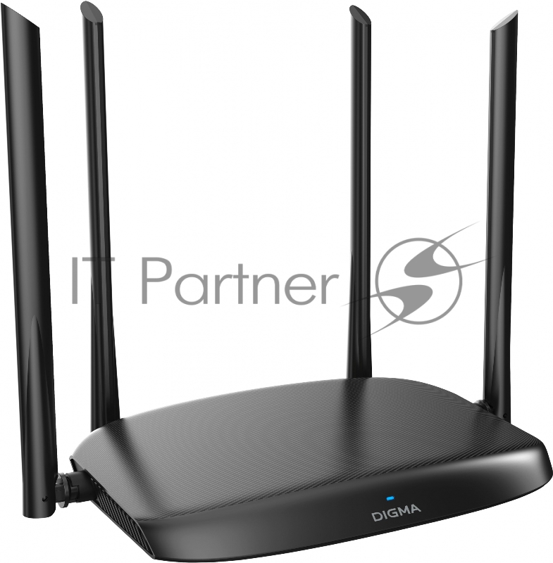 Роутер беспроводной Digma DWR-AC1202 AC1200 10/100/1000BASE-TX черный