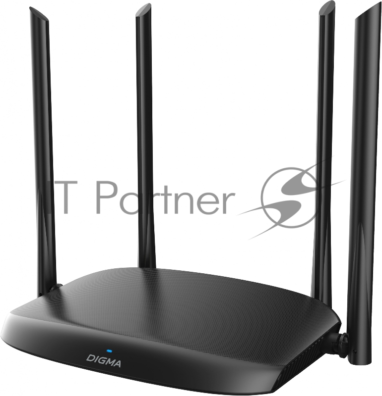 Роутер беспроводной Digma DWR-AC1202 AC1200 10/100/1000BASE-TX черный