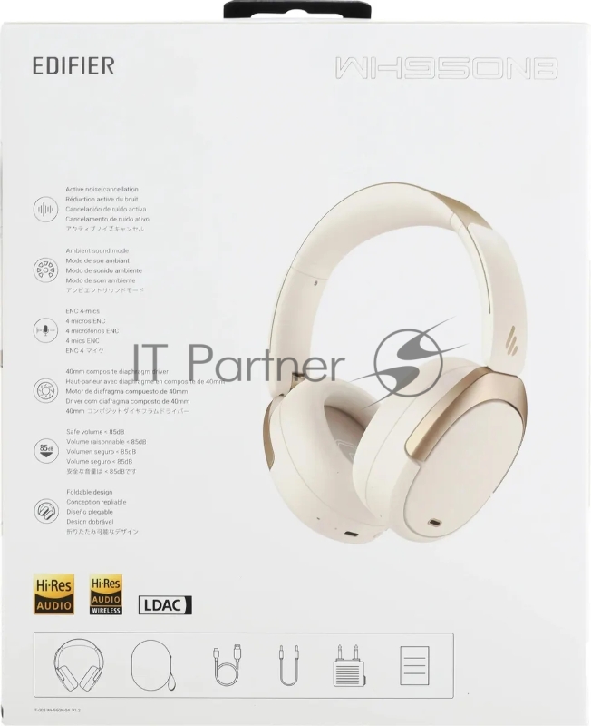 Гарнитура мониторные Edifier WH950NB слоновая кость/золотистый беспроводные bluetooth оголовье