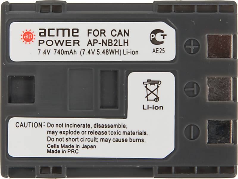 Аккумулятор ACME POWER AP-NB-2L для CANON (7.4V, 740 mAh, Li-ion)