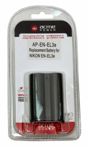 Аккумулятор ACME POWER AP-EN-EL3e для NIKON (7.4V, 1500 mAh, Li-ion)