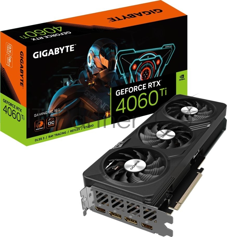 Видеокарта Gigabyte GV-N406TGAMING OC-16GD RTX 4060TI 16384Mb 128 GDDR6 2580/18000 HDMIx2 DPx2 HDCP Ret