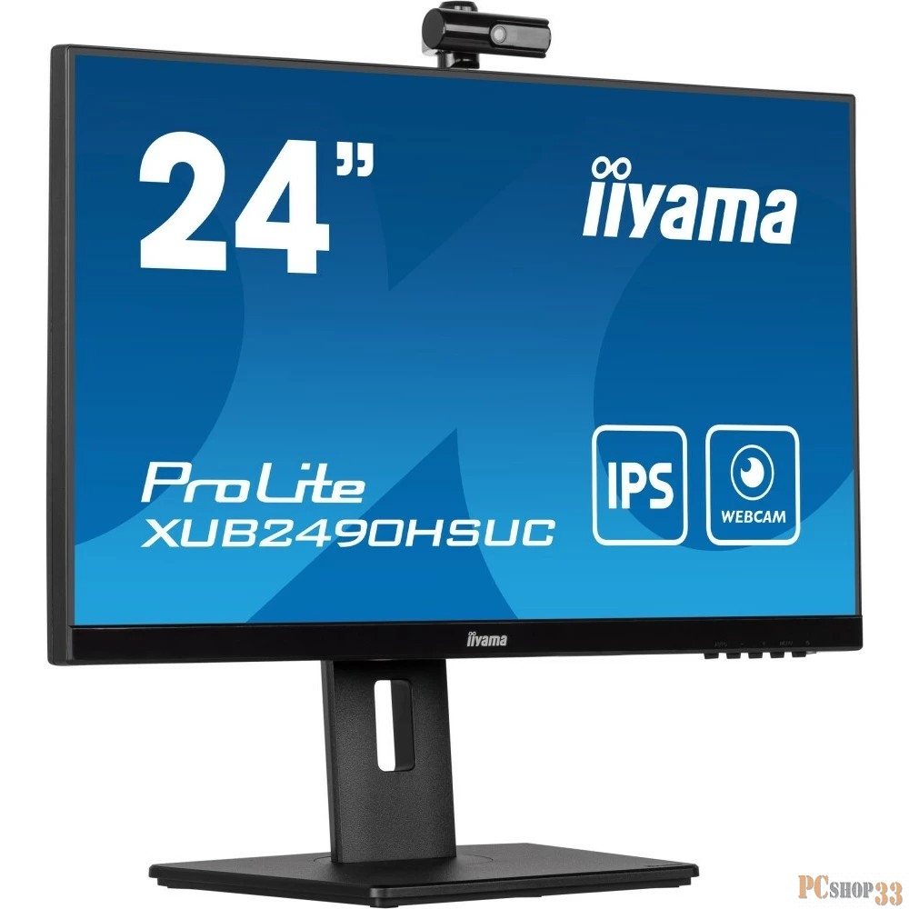 Монитор Iiyama 23.8 ProLite XUB2490HSUC-B5 черный IPS LED 16:9 HDMI M/M Cam матовая HAS Piv 250cd 178гр/178гр 1920x1080 60Hz VGA DP FHD USB 4.9кг