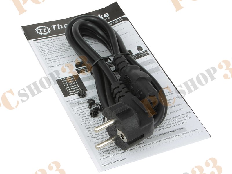 Блок питания 650Вт Thermaltake Litepower 650W LTP-0650P-2 ATX12V V2.3 (20/24+4/8+6/8pin, вентилятор d120мм) + кабель питания EURO (1.5м)