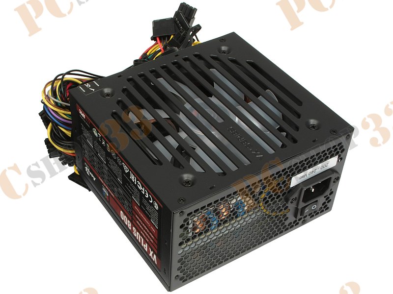 Блок питания 800Вт Aerocool VX-800 PLUS ATX12V V2.3 (20/24+4/8+6/8pin, вентилятор d120мм) + кабель питания EURO (1.1м)