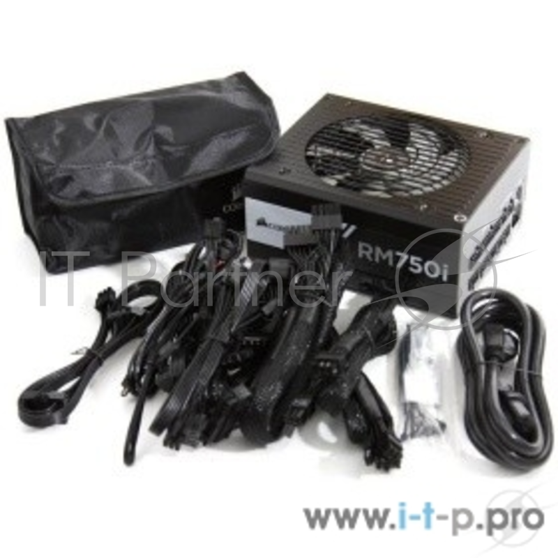 Блок питания 750Вт Corsair RM750i CP-9020082-EU ATX12V V2.4 (20/24+4/8+6/8pin, вентилятор d135мм) + кабель питания EURO (1.5м)