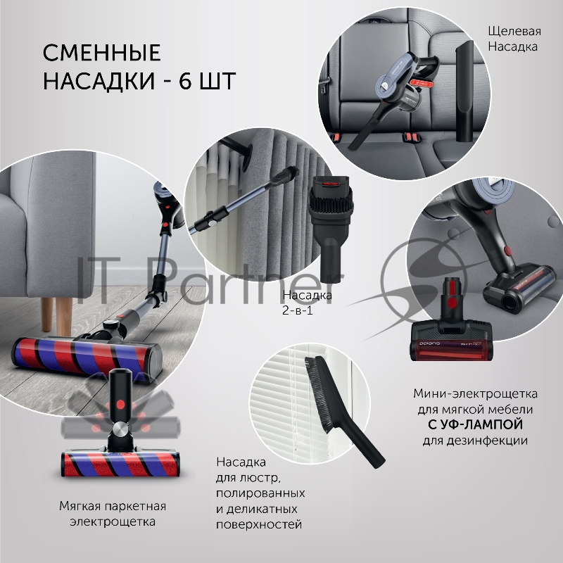 Пылесос Polaris PVCS 7090 HandStick PRO Aqua 450Вт жемчужный/серый