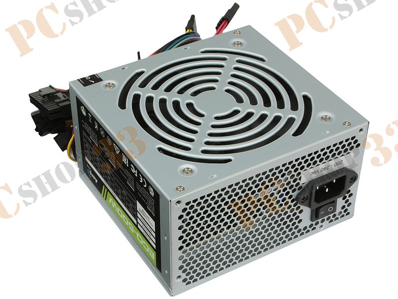 Блок питания 500Вт Aerocool ECO-500W ATX12V V2.3 (20/24+4+6pin, вентилятор d120мм) + кабель питания EURO (1.1м)