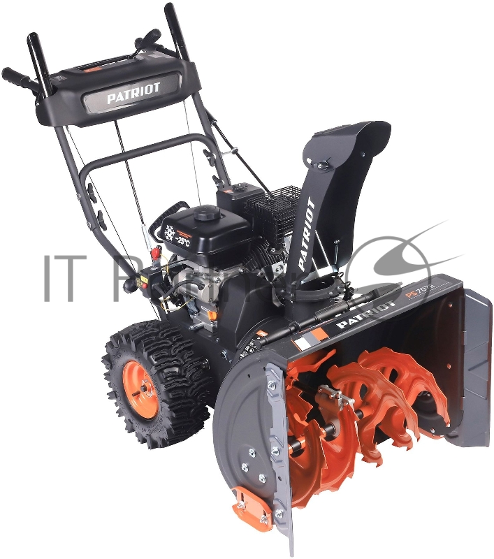 Снегоуборщик PATRIOT PS 707 E, Двигатель 7л.с до -25 °С 212 сс Стартер ручной / 220V LED-фара, Панель c увеличенным диапазоном скоростей 6 вперед /2 назад Ширина ковша 610мм +100(26) система XTS Высота ковша 530мм(21) диаметр шнека 300мм Колеса Wi