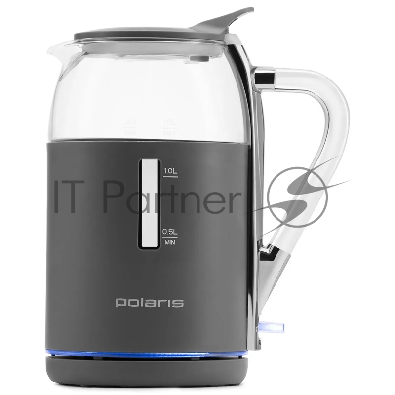 Чайник электрический Polaris PWK 1563CGL 1.5л. 2200Вт графит/прозрачный (корпус: двойные стенки)