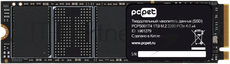 Накопитель SSD PC Pet PCI-E 4.0 x4 1TB PCPS001T4 M.2 2280 OEM