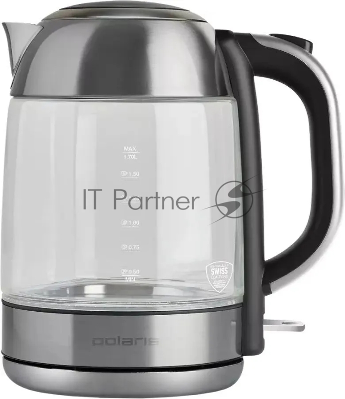 Чайник электрический Polaris PWK 1791CGL серебристый матовый (корпус: стекло)