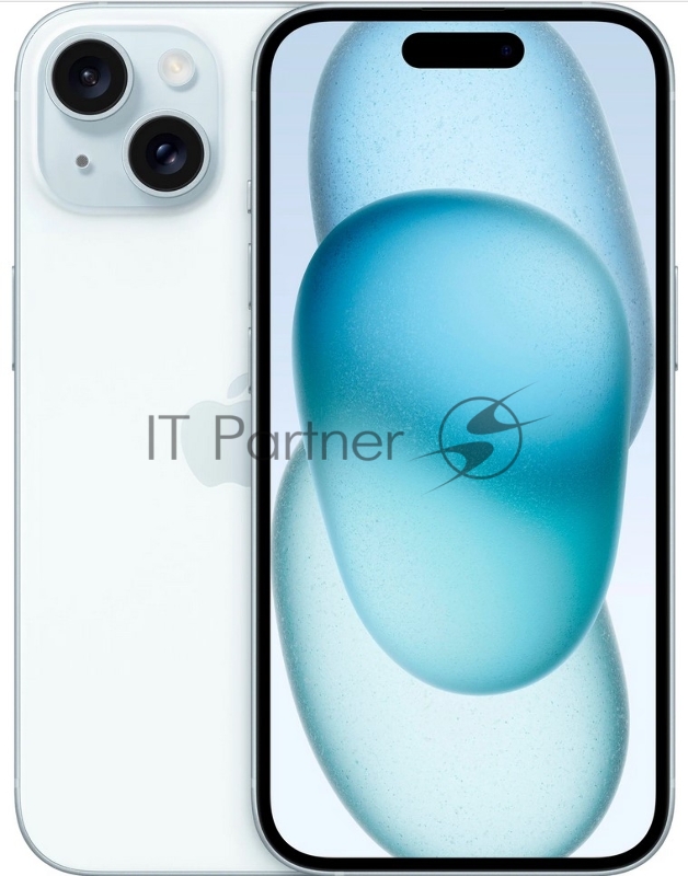 Смартфон Apple A3092 iPhone 15 128Gb голубой моноблок 3G 4G 2Sim 6.1 1179x2556 iOS 17 48Mpix 802.11 a/b/g/n/ac/ax NFC GPS Protect