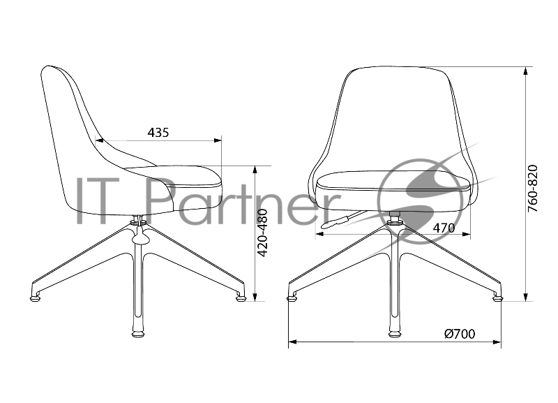Кресло Бюрократ CH-340GLZ синий Light-27 крестов.4-луч. пластик пластик серый
