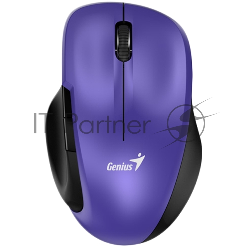 Мышь беспроводная Genius Ergo 8200S Black. Полноразмерная, эргономичная, бесшумная, 5 кнопок. DPI 1200. Сенсор Blue Eye. Частота 2.4 GHz. Цвет: пурпурный