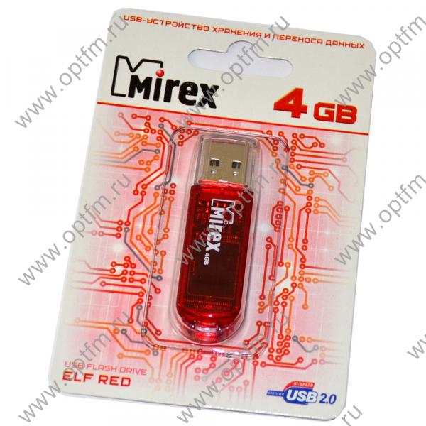4GB USB 2.0 Flash Drive Mirex ELF красный (FMURDE04)