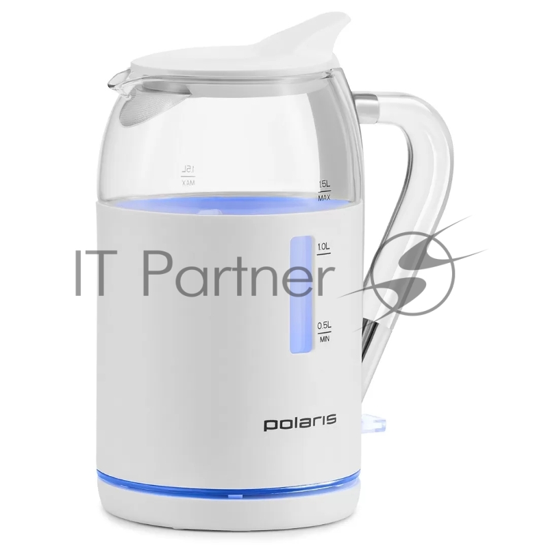 Чайник POLARIS PWK1563CGL Water Way Pro, пластик/стекло Белый