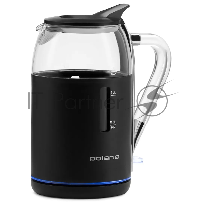 Чайник POLARIS PWK1563CGL Water Way Pro, пластик/стекло Черный