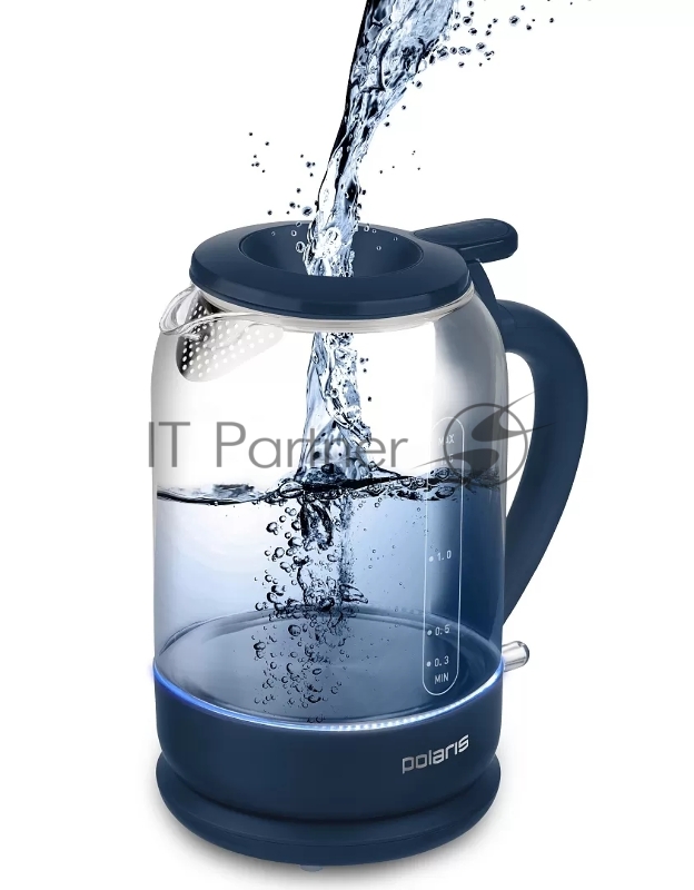 Чайник POLARIS PWK1759CGL Ультрамарин, 1,5 л, 2150 Вт, стекло