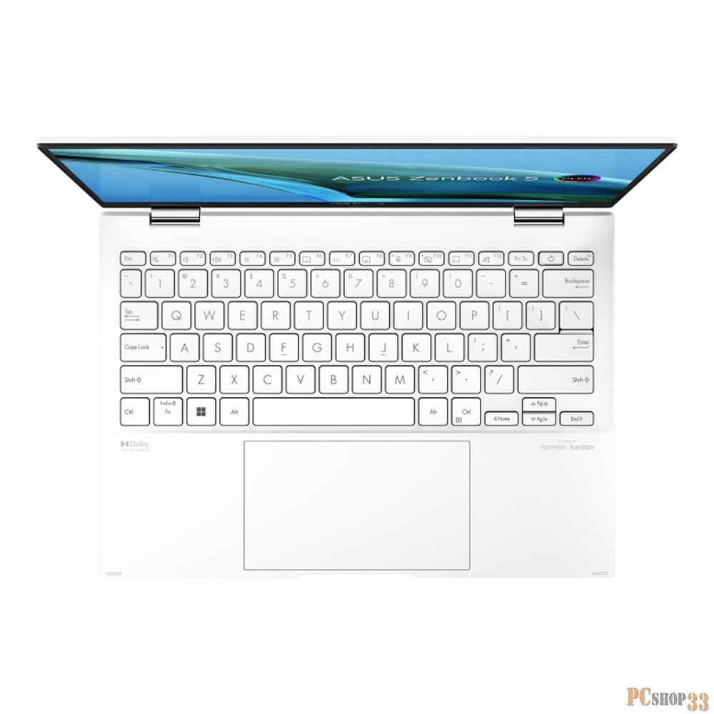Ноутбук Asus ZenBook Flip S 13 OLED UP5302ZA-LX429W Core i7 1260P 16Gb SSD1Tb Intel Iris Xe graphics 13.3 OLED Touch 2.8K (2880x1800) Windows 11 Home white WiFi BT Cam Bag (90NB0VV2-M00LB0)