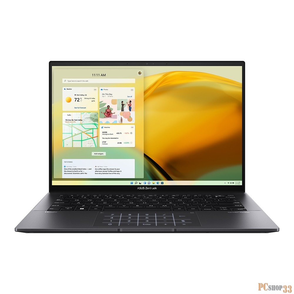Ноутбук Asus Zenbook 14 UM3402YA-KP688 Ryzen 5 7530U 16Gb SSD512Gb AMD Radeon 14 IPS WQXGA (2560x1600) noOS black WiFi BT Cam Bag (90NB0W95-M016J0)