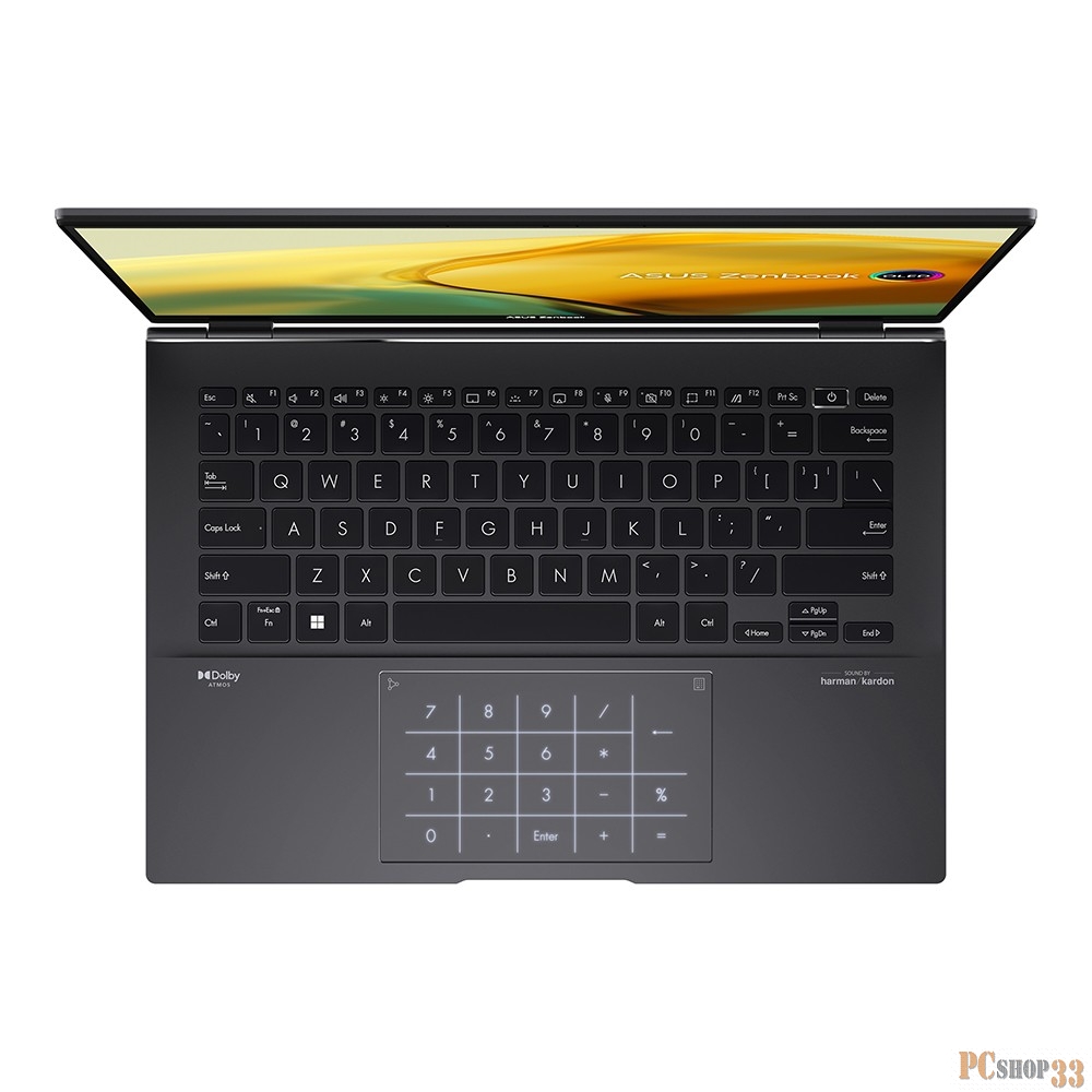 Ноутбук Asus Zenbook 14 UM3402YA-KP688 Ryzen 5 7530U 16Gb SSD512Gb AMD Radeon 14 IPS WQXGA (2560x1600) noOS black WiFi BT Cam Bag (90NB0W95-M016J0)