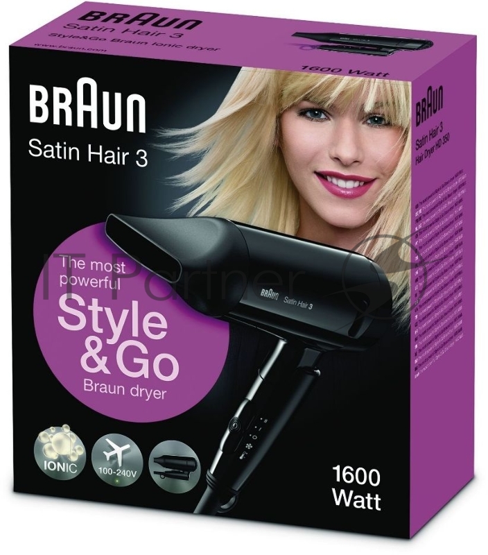 Фен Braun BRHD350E 1600Вт черный