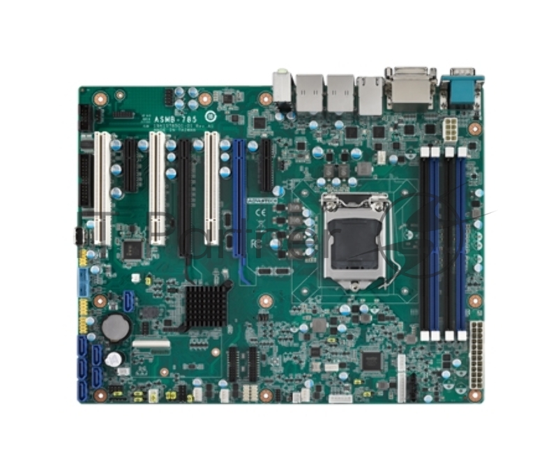 Материнская плата ASMB-785G4-00A1E, Advantech Socket LGA1151 для Intel Xeon E3-1200 v5/v6 and 6th/7th Generation Core i7/i5/i3 processors, 4xDDR4 DIMM, VGA, 2xDVI, 2xPCIe x16, 2xPCIe x4, 3xPCI, 6xSATAIII RAID 0,1,5,10, 2xGbE LAN, 5xCOM, 9xUSB, 1xP