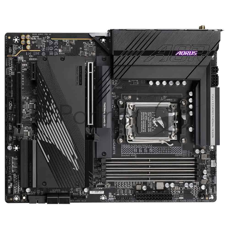 Материнская плата Gigabyte B650 AORUS PRO AX, Socket AM5, AMD B650, 4xDDR5-5200, HDMI, 2xPCI-Ex16, 1xPCI-Ex1, 4xSATA3(RAID 0/1/10), 3xM.2, 8 Ch Audio, 2.5GLan, WiFi, (4+4)xUSB2.0, (7+2)xUSB3.2, (1+1)xUSB3.2 Type-C™, ATX, RTL {}