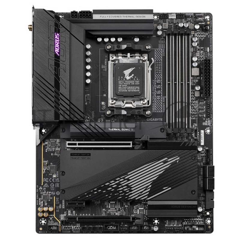Материнская плата Gigabyte B650 AORUS PRO AX, Socket AM5, AMD B650, 4xDDR5-5200, HDMI, 2xPCI-Ex16, 1xPCI-Ex1, 4xSATA3(RAID 0/1/10), 3xM.2, 8 Ch Audio, 2.5GLan, WiFi, (4+4)xUSB2.0, (7+2)xUSB3.2, (1+1)xUSB3.2 Type-C™, ATX, RTL {}