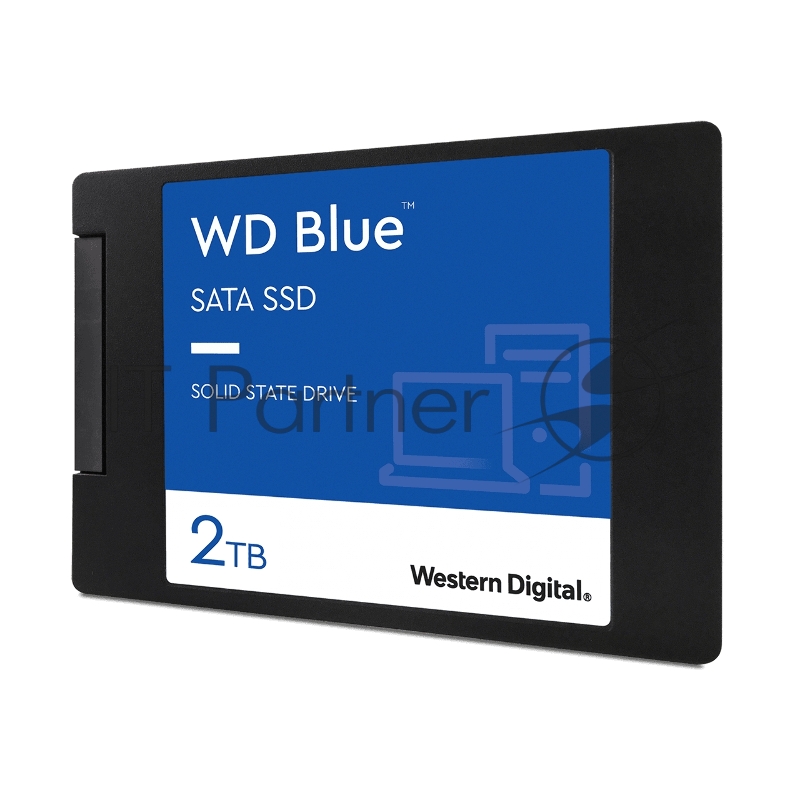 Твердотельный накопитель 2.5 2TB WD Blue Client SSD WDS200T3B0A SATA 6Gb/s, 560/530, IOPS 95/84K, MTBF 1,75M, 3D NAND TLC, 500TBW, Retail (856315)