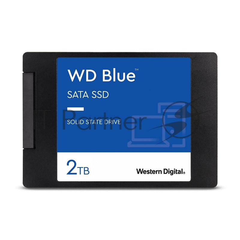 Твердотельный накопитель 2.5 2TB WD Blue Client SSD WDS200T3B0A SATA 6Gb/s, 560/530, IOPS 95/84K, MTBF 1,75M, 3D NAND TLC, 500TBW, Retail (856315)