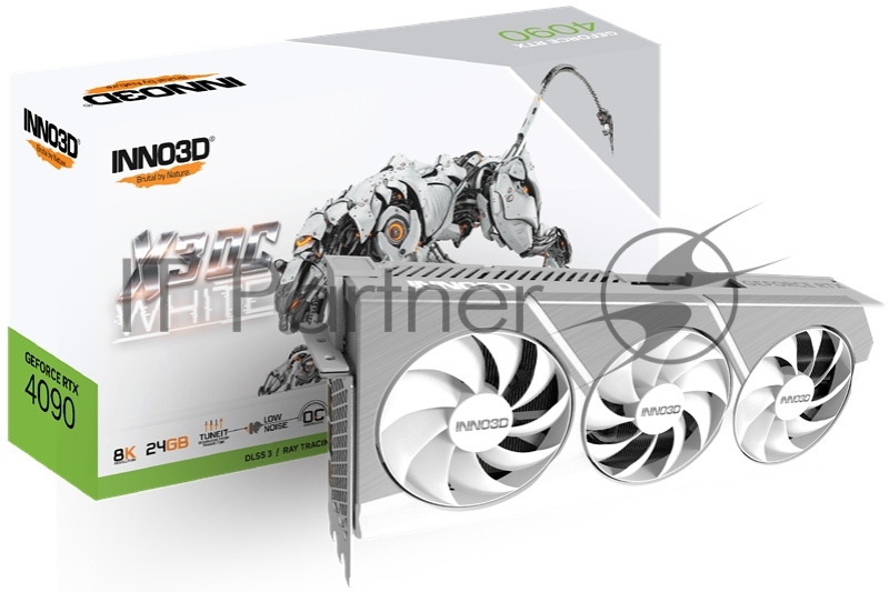 Видеокарта INNO3D RTX 4090 X3 OC WHITE//RTX4090, HDMI, DP*3, 24G,D6X