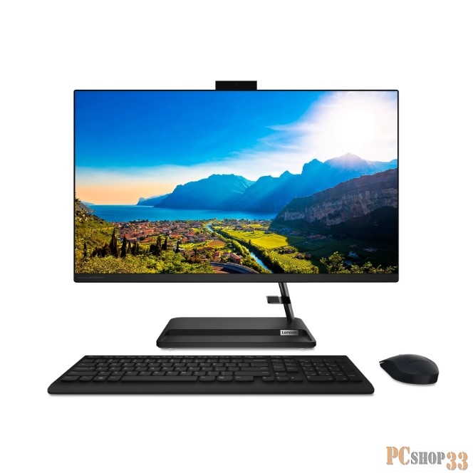 Моноблок Lenovo IdeaCentre AIO 3 27ALC6 27 FHD (1920x1080) IPS 250N, Ryzen 5 7530U, 2x8GB DDR4 3200, 512GB SSD M.2, Radeon Graphics, WiFi, BT, 5.0 Cam, Wireless KB&Mouse, NoOS, Black, 1Y